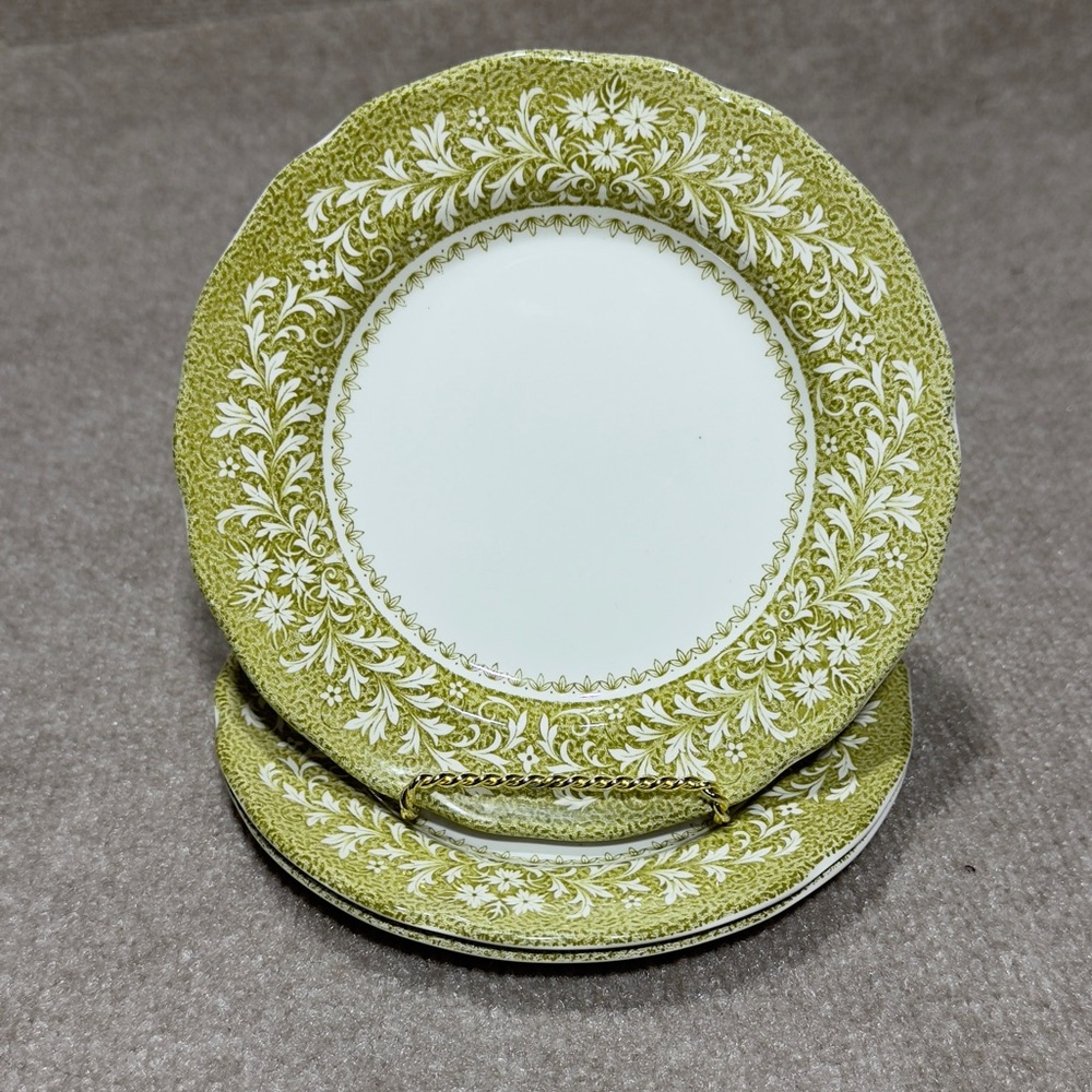 Vintage  Plate 7” Cottagecore Floral England Country Farm Colonial Set 3 McM